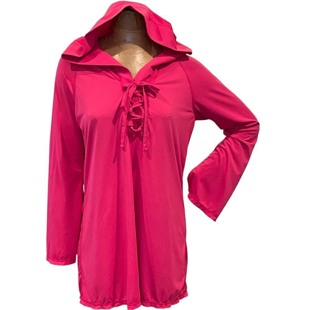 UV Skinz Women’s Hooded Beach Cover-Up Sz L Pink #195X